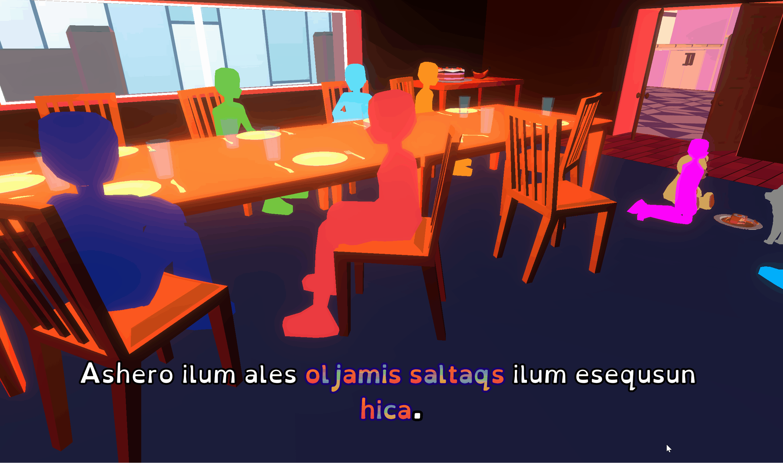 Example of word bank word being moved around in Chapter 4