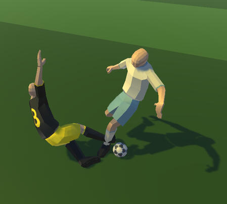 Player about to make a shot receiving a slide tackle from an opponent Player about to make a shot receiving a slide tackle from an opponent