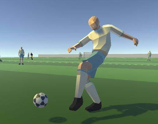 Few frames after force was applied to ball for shot