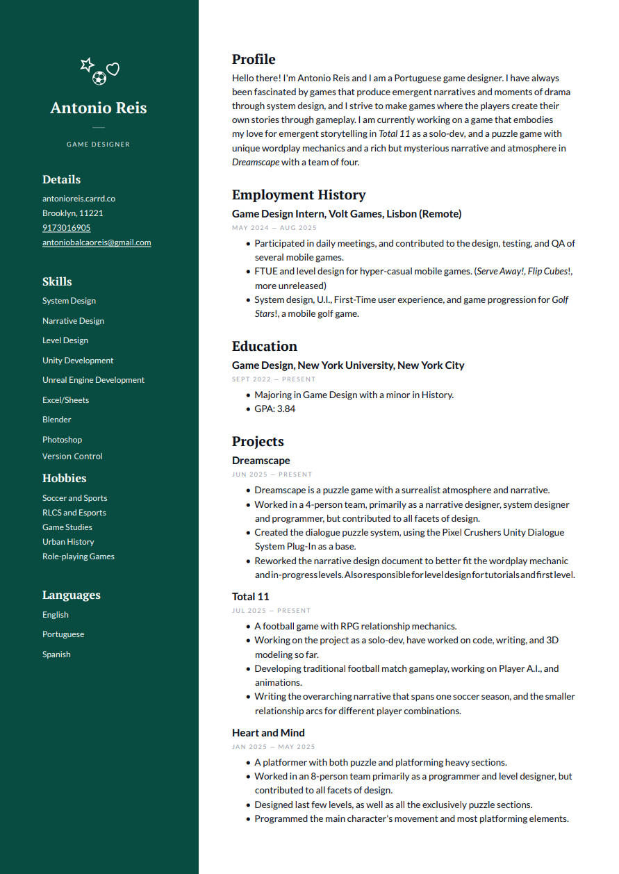 Link to Resume