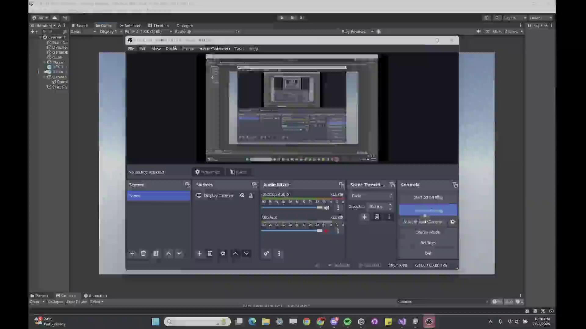 Footage of dialogue system with branching paths and dialogue options, sent to teammates as an example